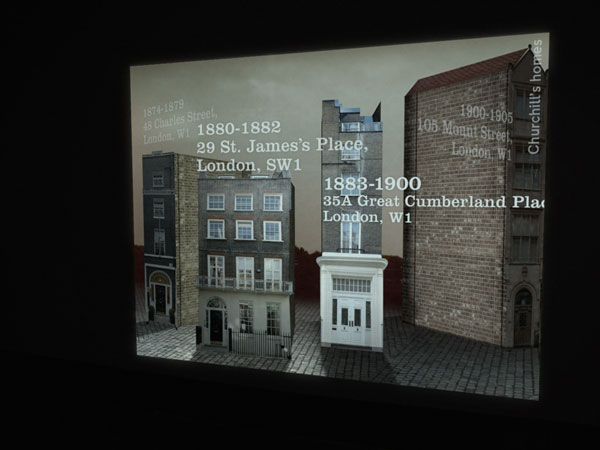 Graphic projection: Churchill's homes